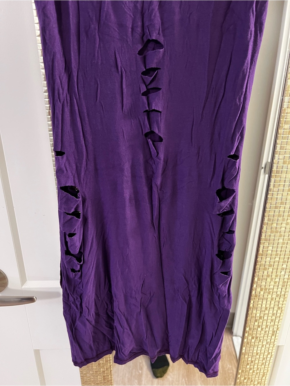 Women's Purple Dress with Cut-Out Detail 36” LONG